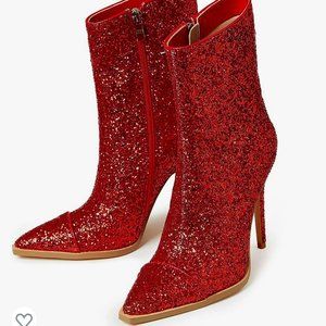 Glittery Red Booties